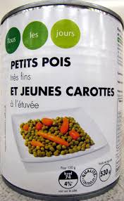 PETITS POIS TRES FINS ET JEUNES CAROTTES A L' ETUVEE