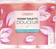 PAPIER TOILETTE DOUCEUR CASINO 12 rouleaux rose