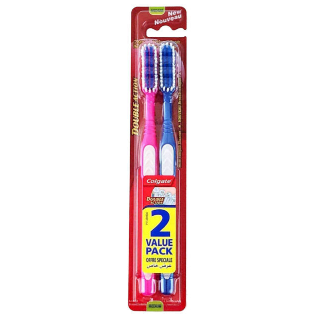 BROSSE A DENTS DOUBLE ACTION COLGATE 2 VALUE PACK