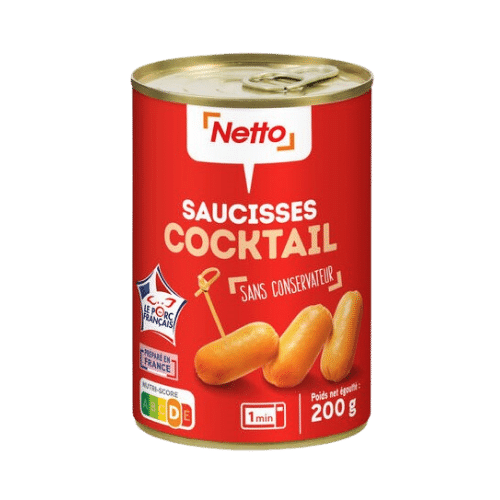 SAUCISSES COCKTAIL NATURES 400G NETTO