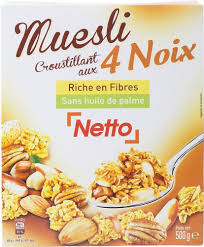 MUESLI CROUSTILLANT AUX 4 NOIX SANS HUILE DE PALM NETTO 500 G