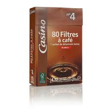 80 FILTRES A CAFE N°4 CASINO BLANCS