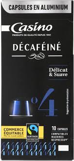 CAPSULES DE CAFÉ DÉCAFÉINE CASINO 52 G
