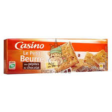 PETIT BEURRE AUX PEPITES DE CHOCOLAT CASINO 200G