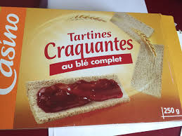 TARTINES CRAQUANTES AU BLE COMPLET 250G CASINO
