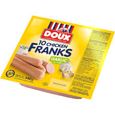 10 CHICKEN FRANKS GARLIC AIL 340G DOUX