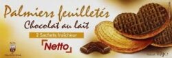 PALMIERS FEUILLETES CHOCOLAT AU LAIT NETTO 110G
