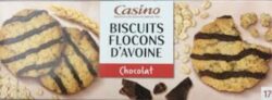 BISCUIT AUX FLOCONS D'AVOINE ET CHOCOLAT CASINO 175 G