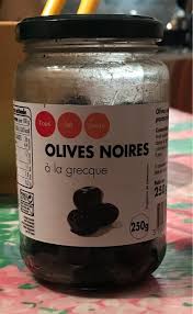 OLIVES NOIRES A LA GRECQUE 250G TOUS LES JOURS