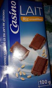 CHOCOLAT LAIT RIZ 100G CASINO