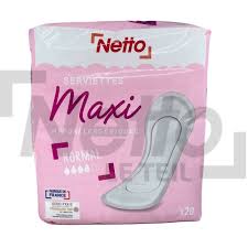 SERVIETTES MAXI NORMAL NETTO 20 SERVIETTES