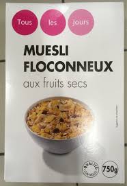 MUESLI FLOCONNEUX AUX FRUITS SECS TOUS LES JOURS 750 G