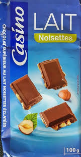 CHOCOLAT LAIT NOISETTES 100G CASINO