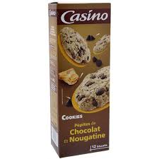 COOKIES PEPITES DE CHOCOLAT ET NOUGATINE 200G CASINO