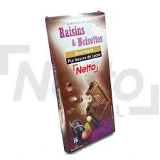 CHOCOLAT LAIT RAISINS & NOISETTES GOUMAND NETTO 200G