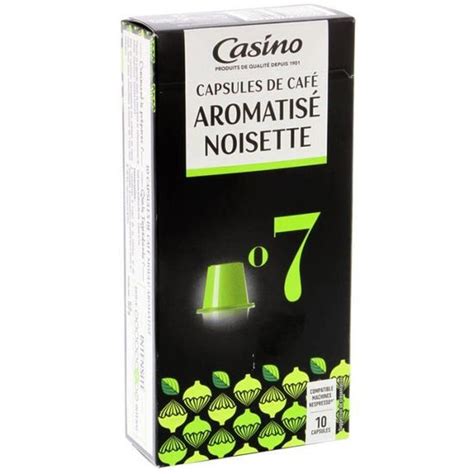 CAPSULE DE CAFE AROMATISE NOISETTE CASINO 52G