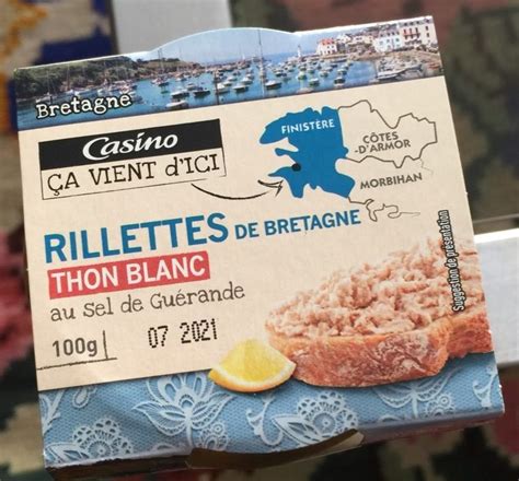 RILLETTES DE BRETAGNE THON BLANC AU SEL CASINO 100G