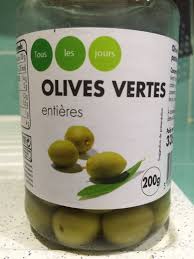 OLIVES VERTES ENTIERES TOUS LES JOURS 200G