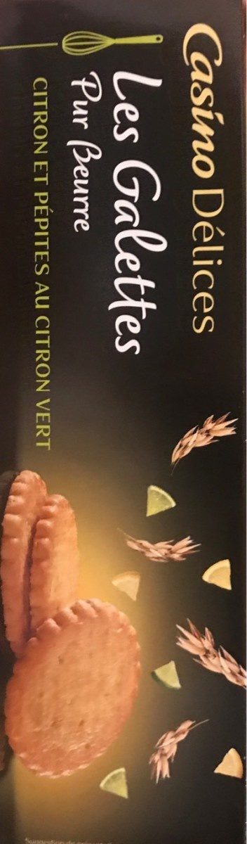 LES GALETTES PUR BEURRE CITRON ET PEPITES AU CITRON VERT 100G CASINO