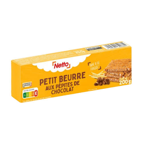 PETIT BEURRE AUX PEPITES DE CHOCOLAT 200G NETTO