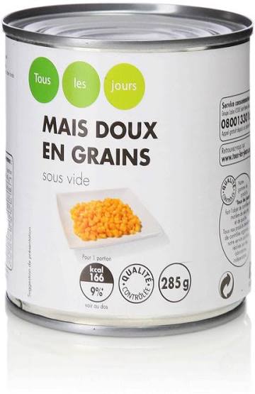 MAIS DOUX EN GRAINS SOUS VIDE