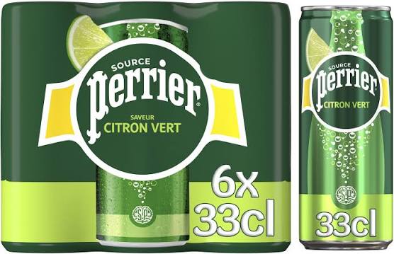 CANETTE PERRIER SANS SUCRE CITRON VERT 6*33 CL