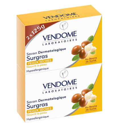 SAVON DERMATOLOGIQUE SURGRAS PEAUX SÈCHES VENDOME AU BEURRE DE KARITE 125 G