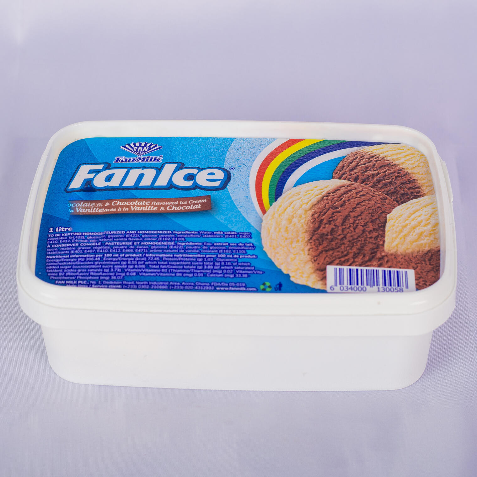 GLACE FANICE VANILLE/CHOCOLAT 1L