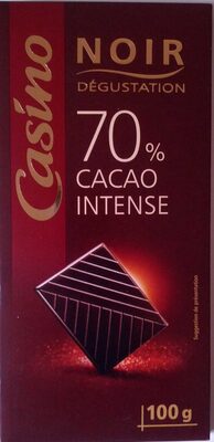 CHOCOLAT NOIR DE DEGUSTATION 70% DE CACAO INTENSE CASINO 100G
