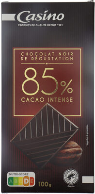 CHOCOLAT NOIR DE DÉGUSTATION 85% DE CACAO INTENSE CASINO 100G