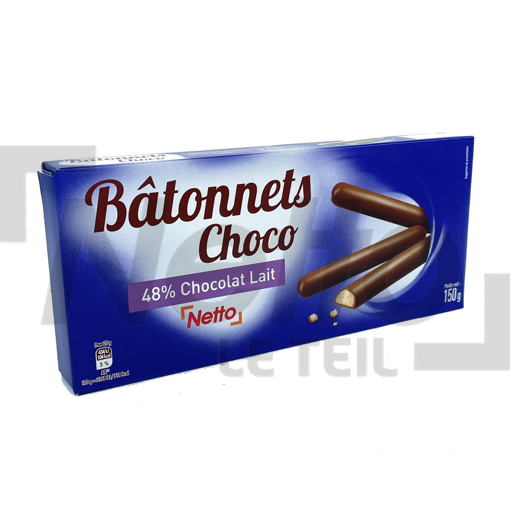 BATONNETTS CHOCO 48% CHOCOLAT LAIT NETTO 150 G