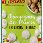 CHAMPIGNONS DE PARIS 1ER CHOIX ENTIERS  CASINO 800G