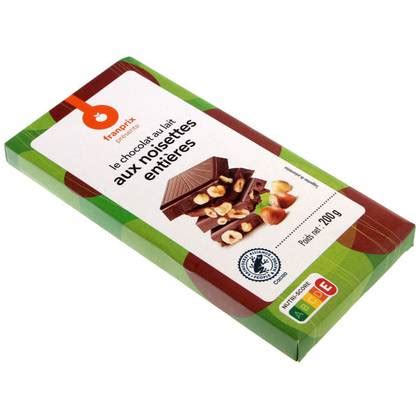 CHOCOLAT AU LAIT AUX NOISETTES ENTIÈRES FRANPRIX 200G