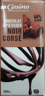 CHOCOLAT A PATISSER NOIRE CORSE CASINO 200 G