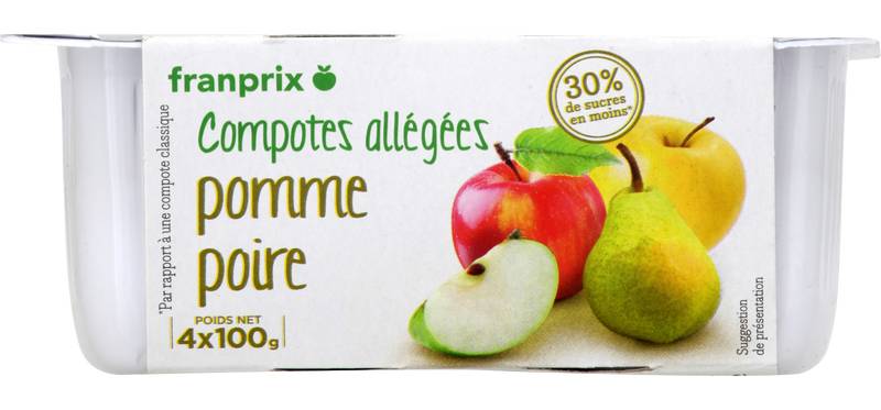 COMPOTES ALLEGES POMME POIRE FRANPRIX