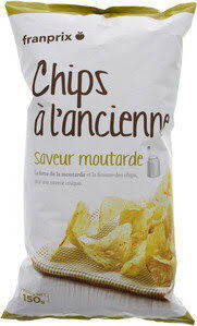 CHIPS A L'ANCIENNE SAVEUR MOUTARDE 150G FRANPRIX