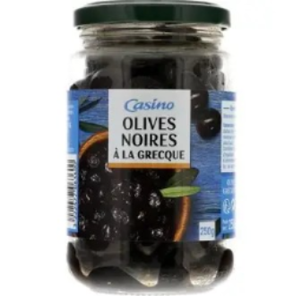 OLIVES NOIRES A LA GRECQUE CASINO  250G