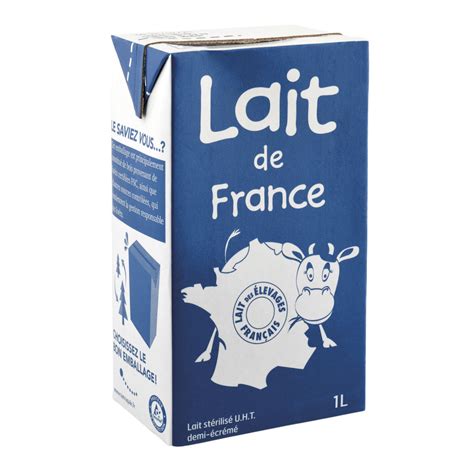 LAIT DE FRANCE BRIQUE DEMI ECREME 1L
