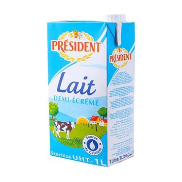 LAIT DEMI ECREME PESIDENT 1L
