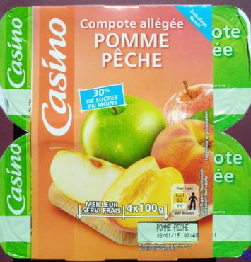 COMPOTE ALLEGEE POMME PECHE CASINO