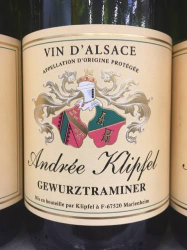 ANDRÉE KLIPFEL VIN D'ALSACE GEWURZTRAMINER