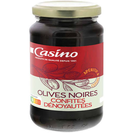 OLIVES NOIRES CONFITES DENOYAUTEES 340G CASINO