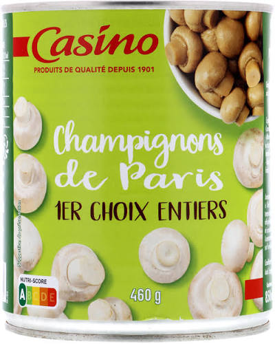 CHAMPIGNONS DE PARIS 1ER CHOIX ENTIER 800G