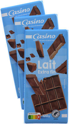 CHOCOLAT LAIT EXTRA FIN CASINO 3*100G