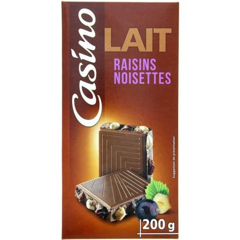 LAIT RAISINS NOISETTES CASINO 200G