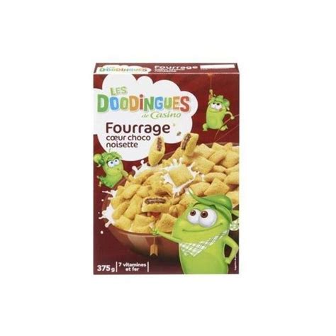 LES DOODINGUES DE CASINO FOURRAGE COEUR CHOCO NOISETTE 375G