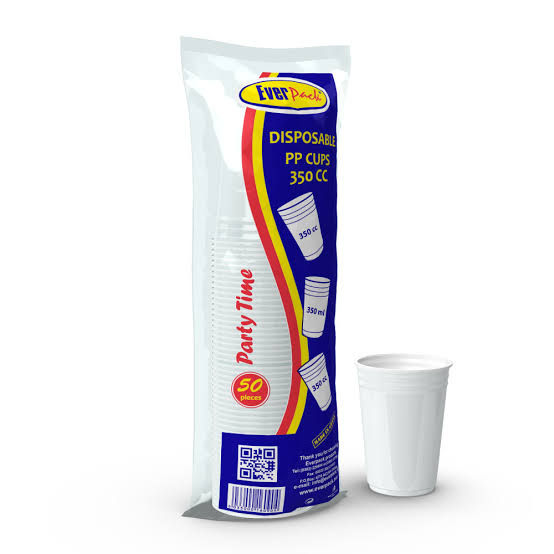 DISPOSABLE PP CUPS EVER PACK 350CC 50PIECES