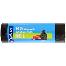 10 SACS POUBELLE LIEN CLASSIQUE CASINO 50L