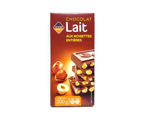 CHOCOLAT LAIT NOISETTES ENTIERES CHOCOLAT 200G