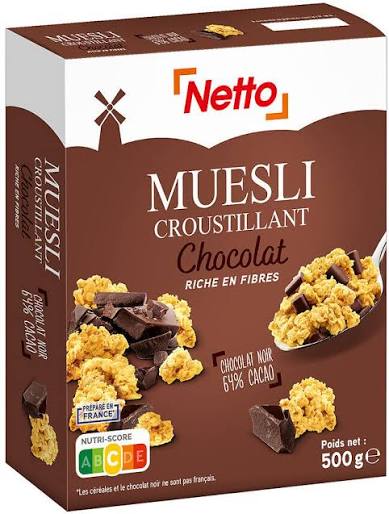 MUESLI CROUSTILLANT AU CHOCOLAT NETTO 500G